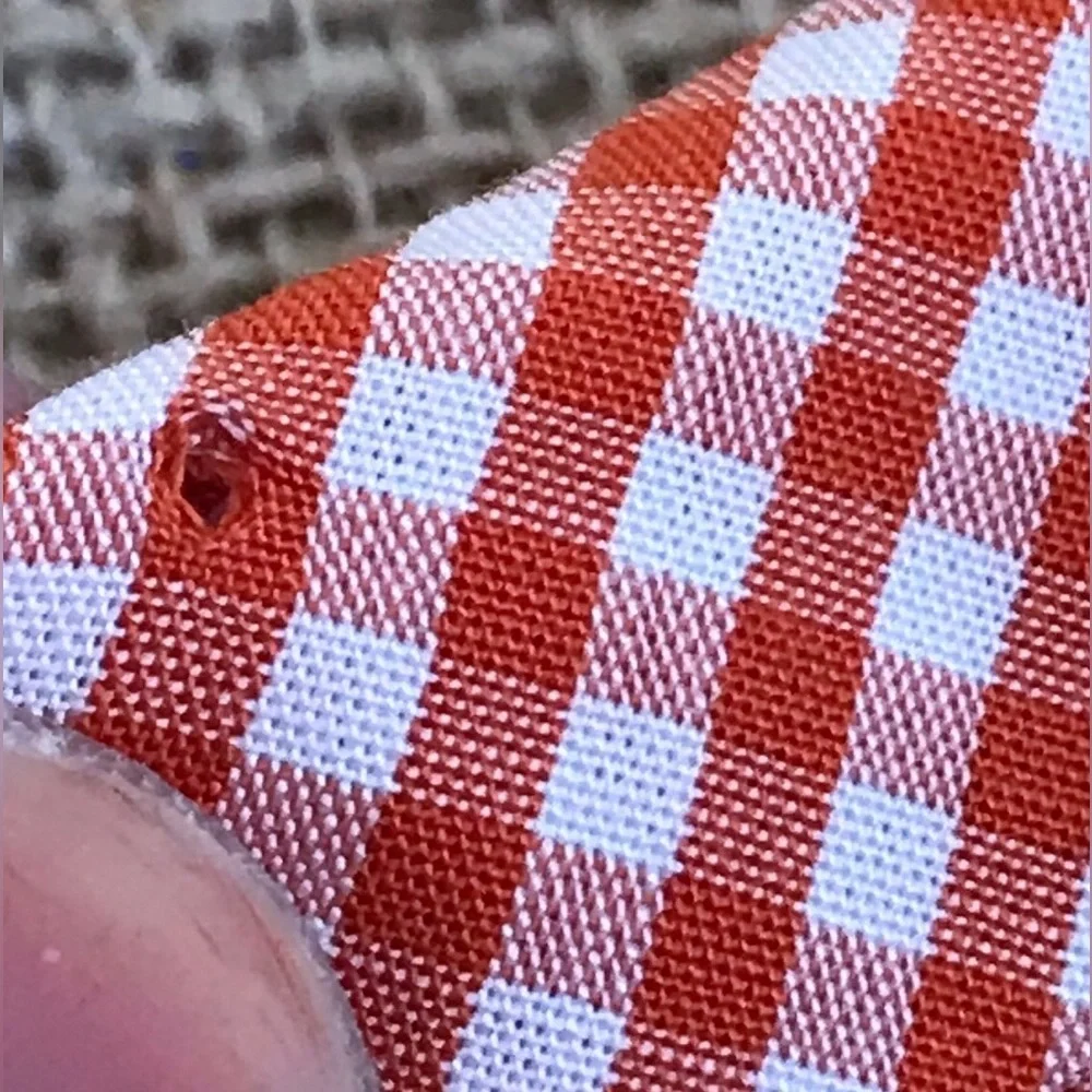 Tallia Orange White Gingham Necktie Tie Hipster Preppy Whimsical Goblin Core